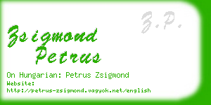 zsigmond petrus business card